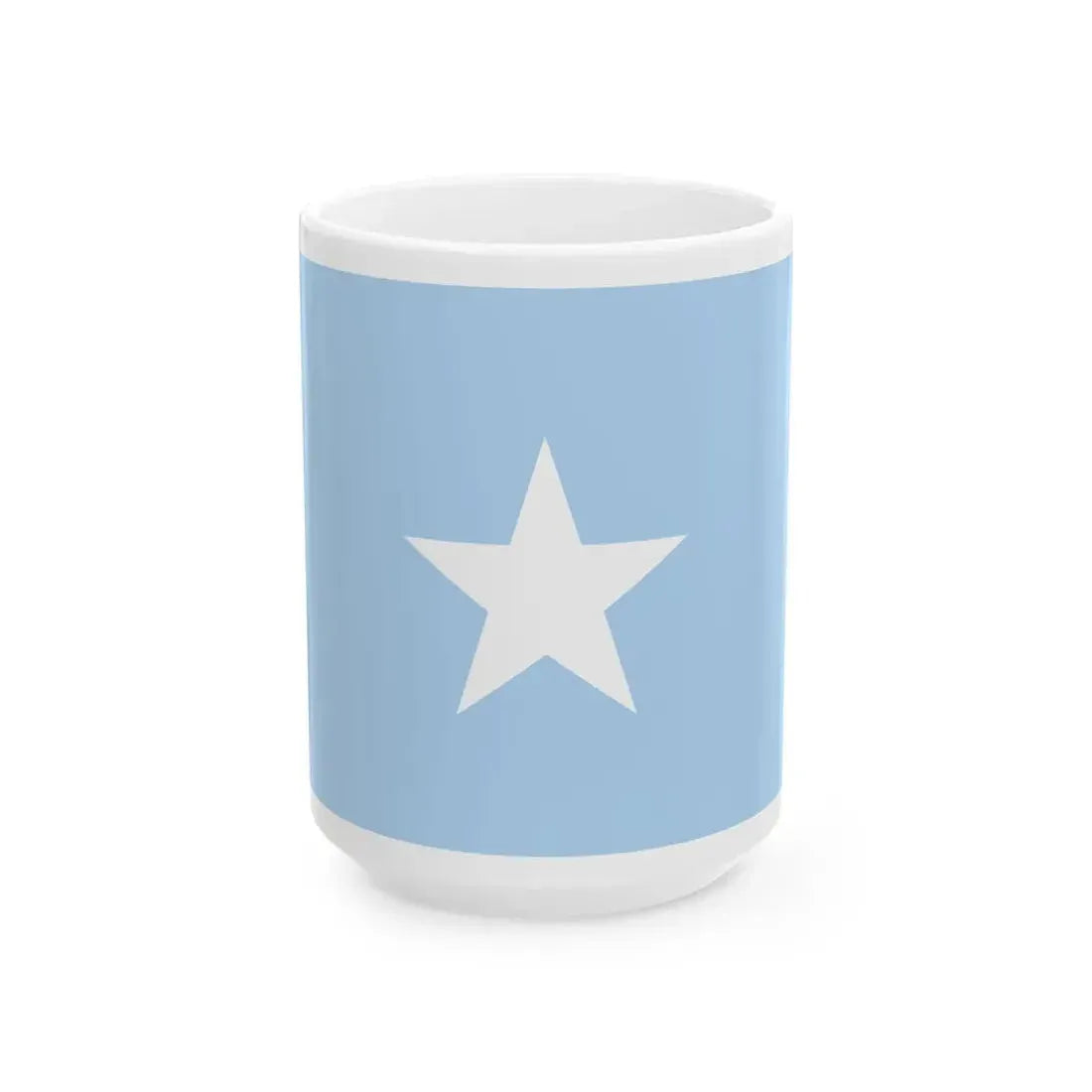 Flag of Somalia sky blue (Mali) White Coffee Mug 15oz - Go Mug Yourself