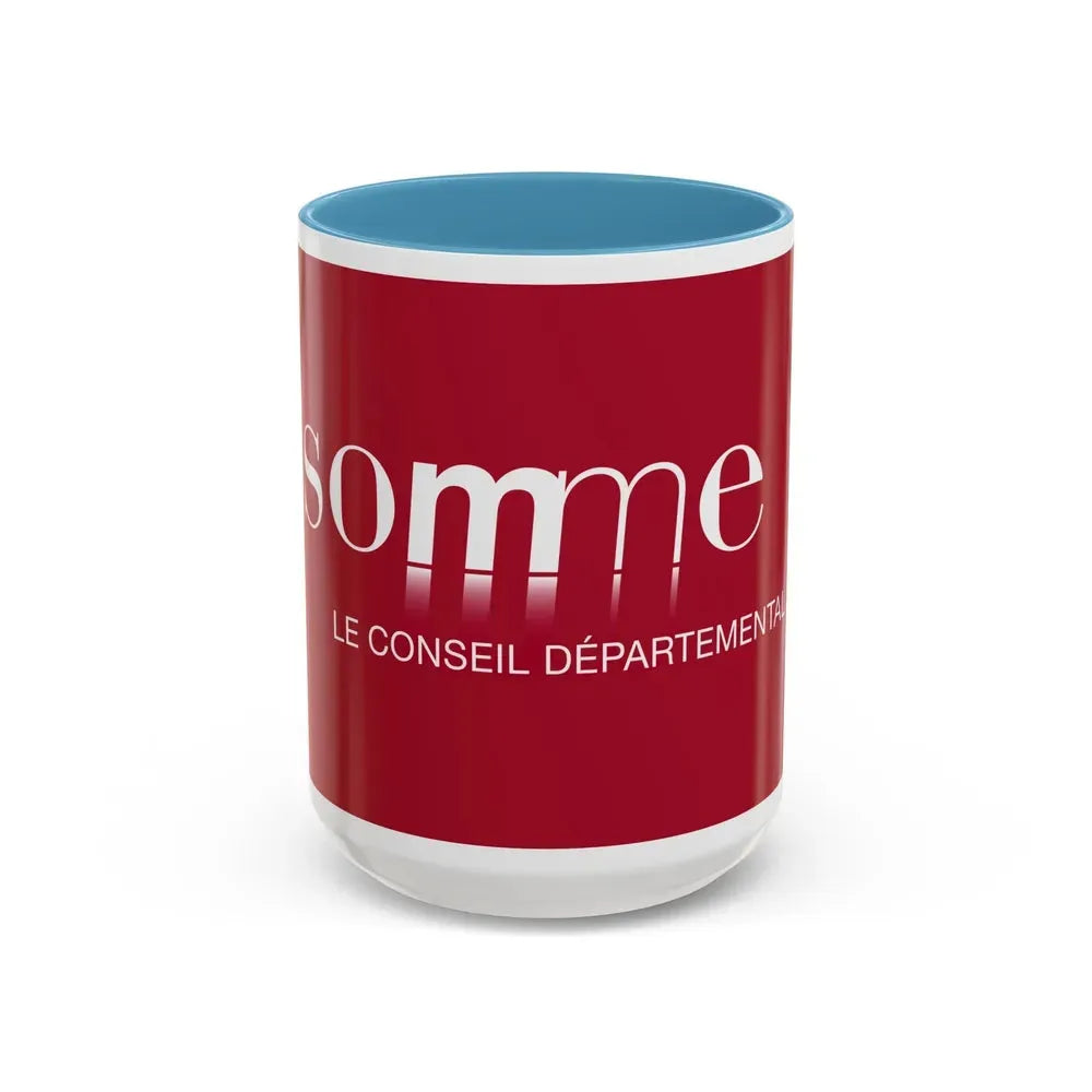 Flag of Somme France - Accent Coffee Mug 15oz Light Blue - Go Mug Yourself