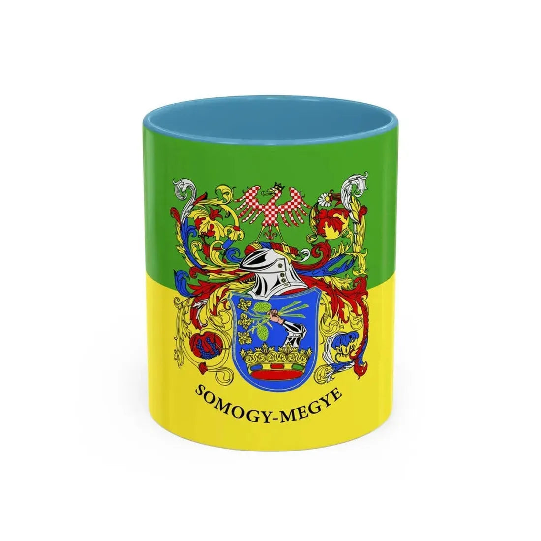Flag of Somogy County Hungary - Accent Coffee Mug 11oz Light Blue - Go Mug Yourself