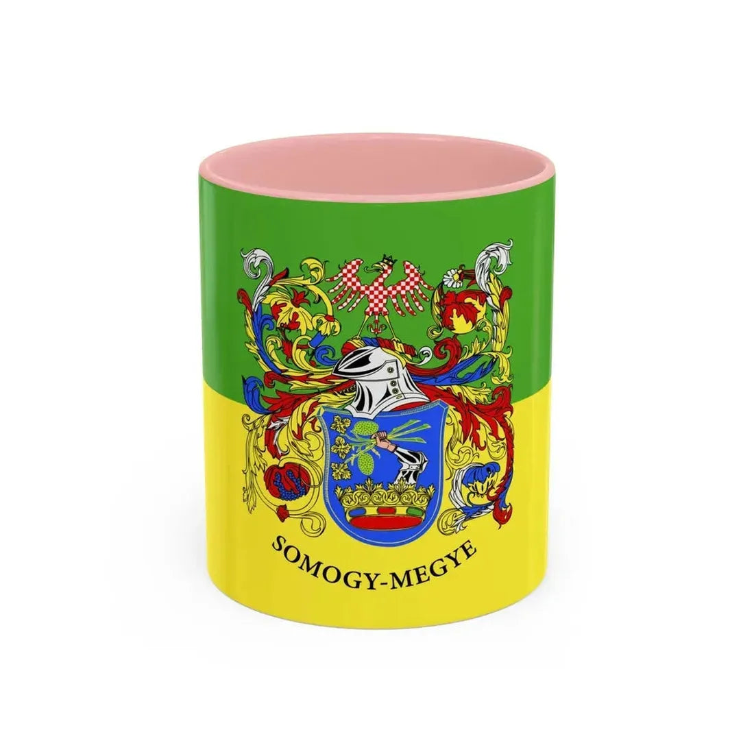 Flag of Somogy County Hungary - Accent Coffee Mug 11oz Pink - Go Mug Yourself