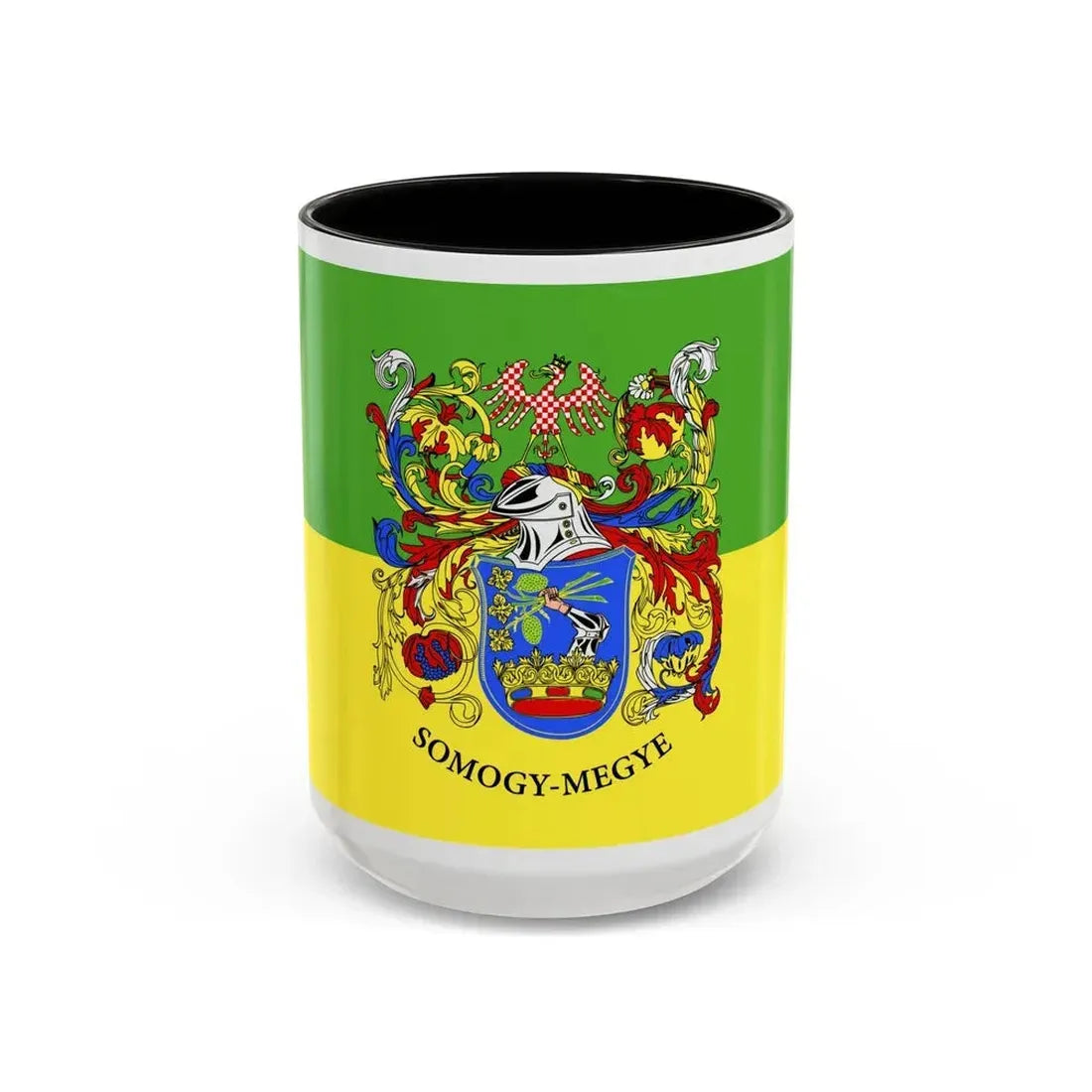 Flag of Somogy County Hungary - Accent Coffee Mug 15oz Black - Go Mug Yourself