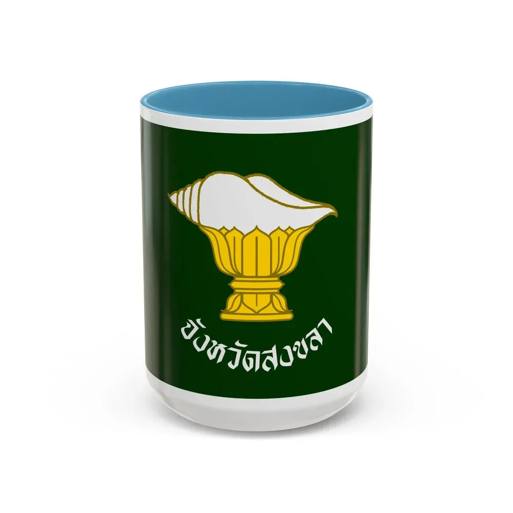 Flag of Songkhla Province Thailand - Accent Coffee Mug 15oz Light Blue - Go Mug Yourself