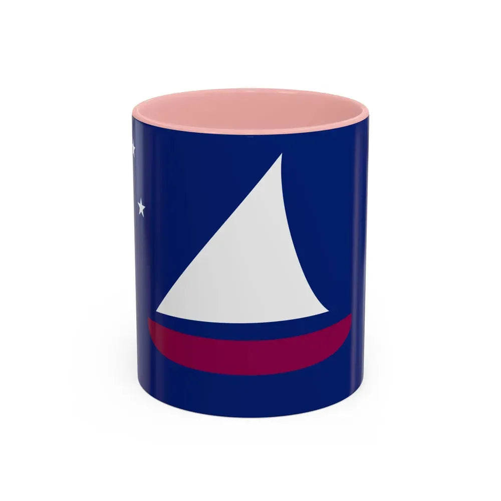 Flag of Sonsorol Palau - Accent Coffee Mug 11oz Pink - Go Mug Yourself