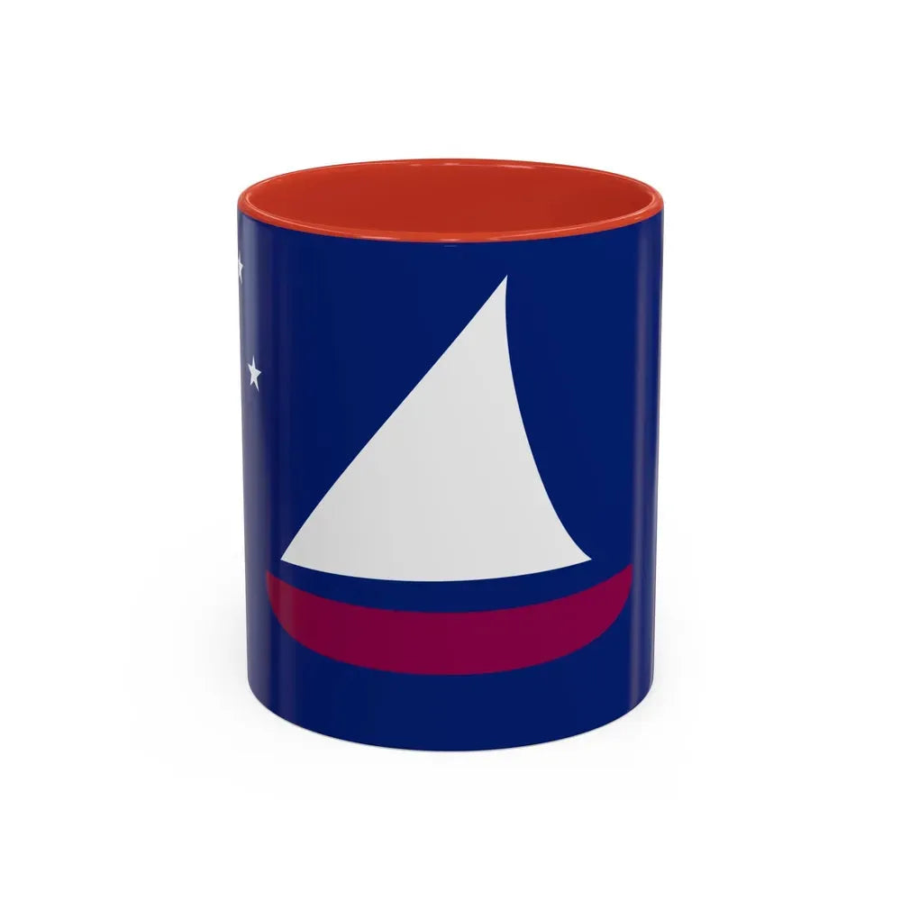 Flag of Sonsorol Palau - Accent Coffee Mug 11oz Red - Go Mug Yourself