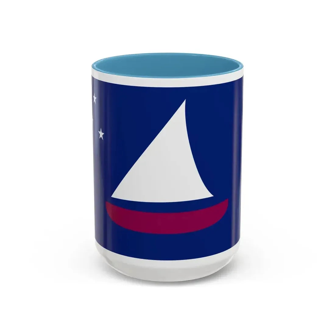 Flag of Sonsorol Palau - Accent Coffee Mug 15oz Light Blue - Go Mug Yourself