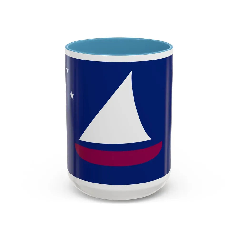 Flag of Sonsorol Palau - Accent Coffee Mug 15oz Light Blue - Go Mug Yourself