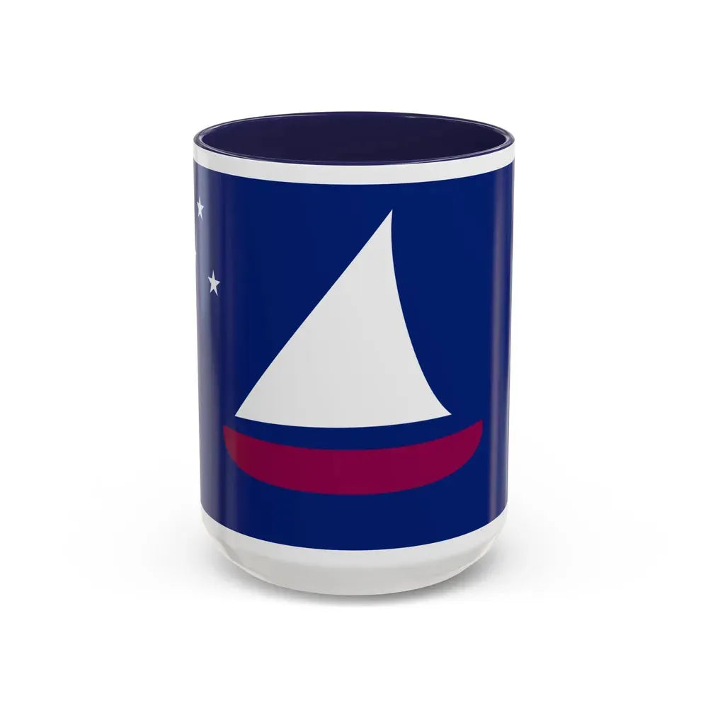 Flag of Sonsorol Palau - Accent Coffee Mug 15oz Navy - Go Mug Yourself