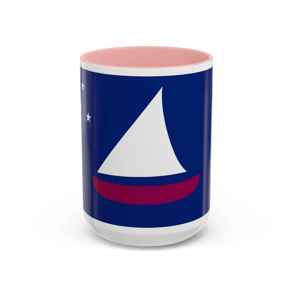 Flag of Sonsorol Palau - Accent Coffee Mug 15oz Pink - Go Mug Yourself