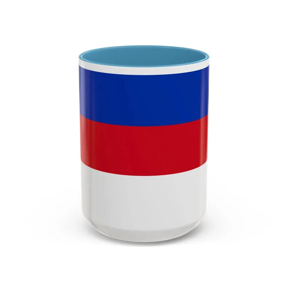 Flag of Sorbs Germany - Accent Coffee Mug 15oz Light Blue - Go Mug Yourself