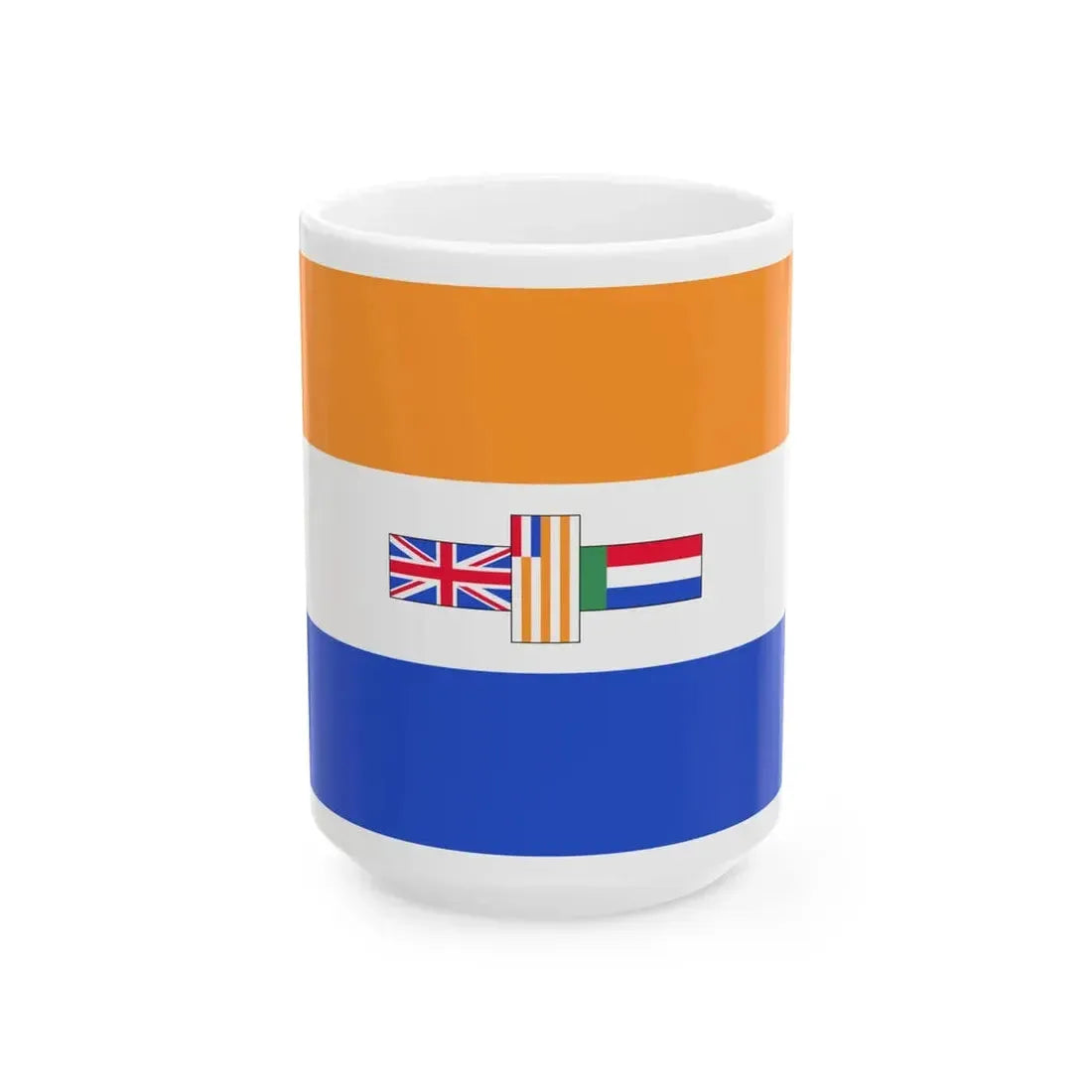 Flag of South Africa 1982-1994 1-2 (Namibia) White Coffee Mug 15oz - Go Mug Yourself