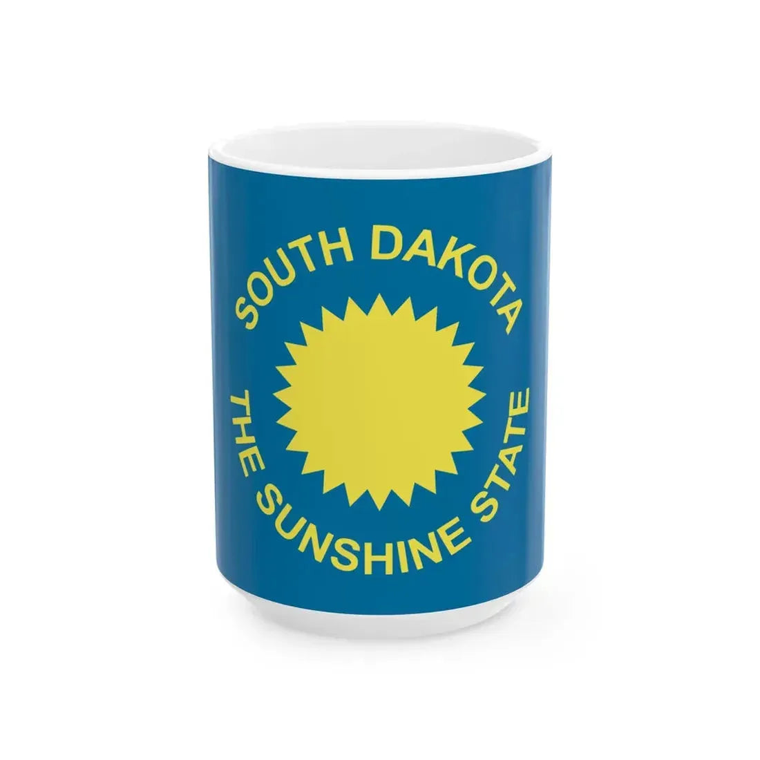 Flag of South Dakota 1909-1963 (United States) White Coffee Mug 15oz - Go Mug Yourself