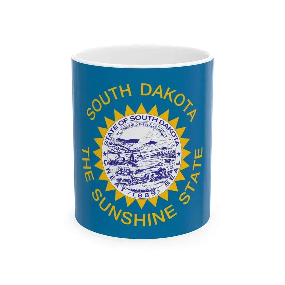Flag of South Dakota 1963-1992 (United States) White Coffee Mug 11oz - Go Mug Yourself