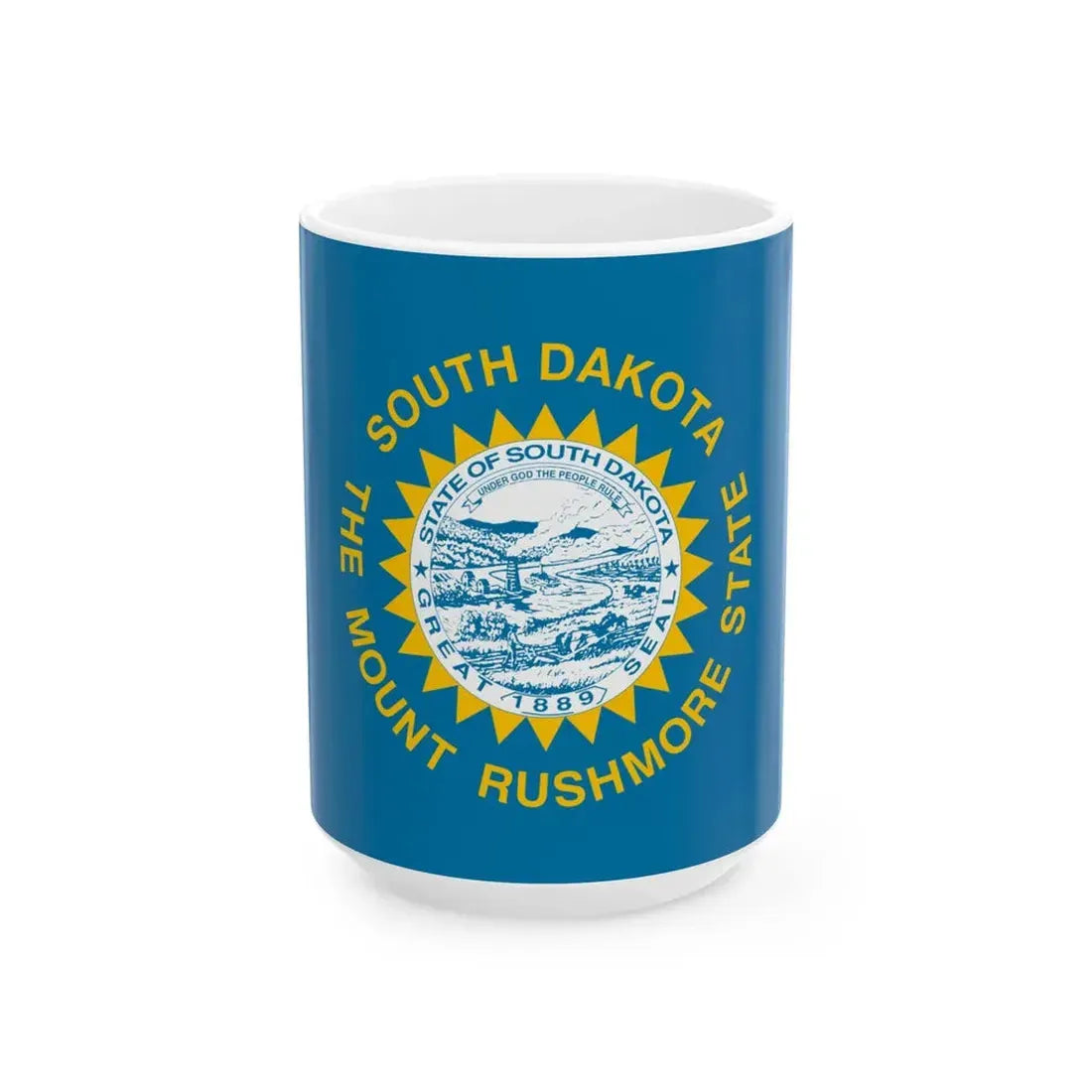 Flag of South Dakota 3-2 (United States) White Coffee Mug 15oz - Go Mug Yourself