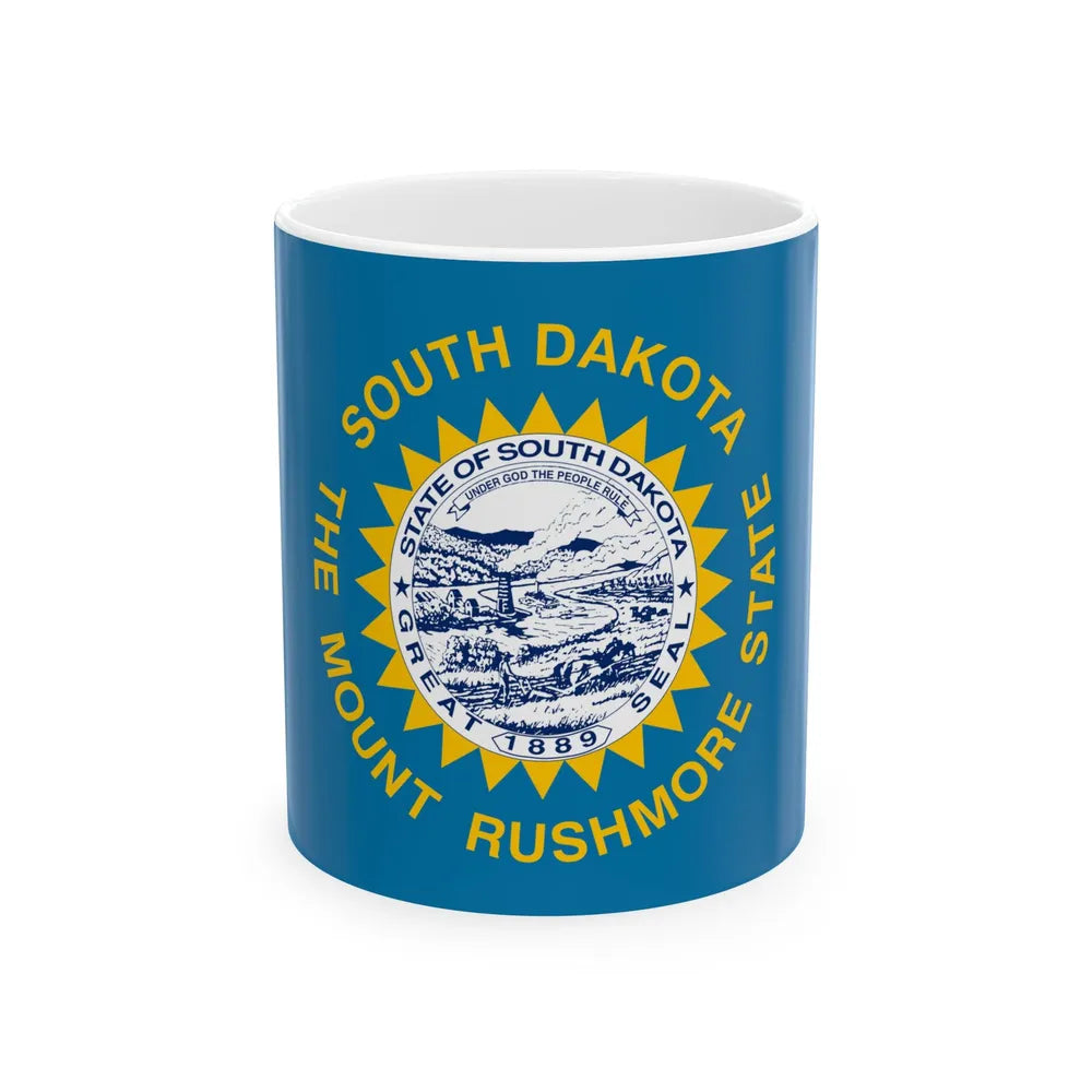 Flag of South Dakota (United States) White Coffee Mug 11oz - Go Mug Yourself