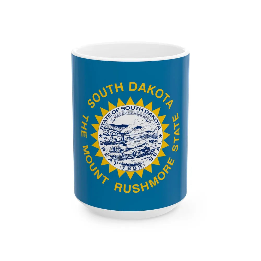 Flag of South Dakota (United States) White Coffee Mug 15oz - Go Mug Yourself