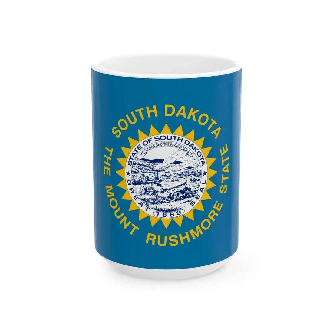 Flag of South Dakota (United States) White Coffee Mug 15oz - Go Mug Yourself