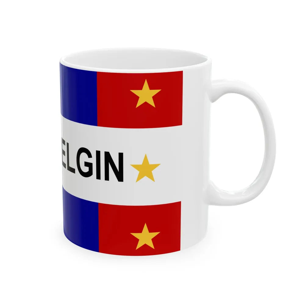 Flag of South Elgin Illinois (United States) White Coffee Mug - Go Mug Yourself