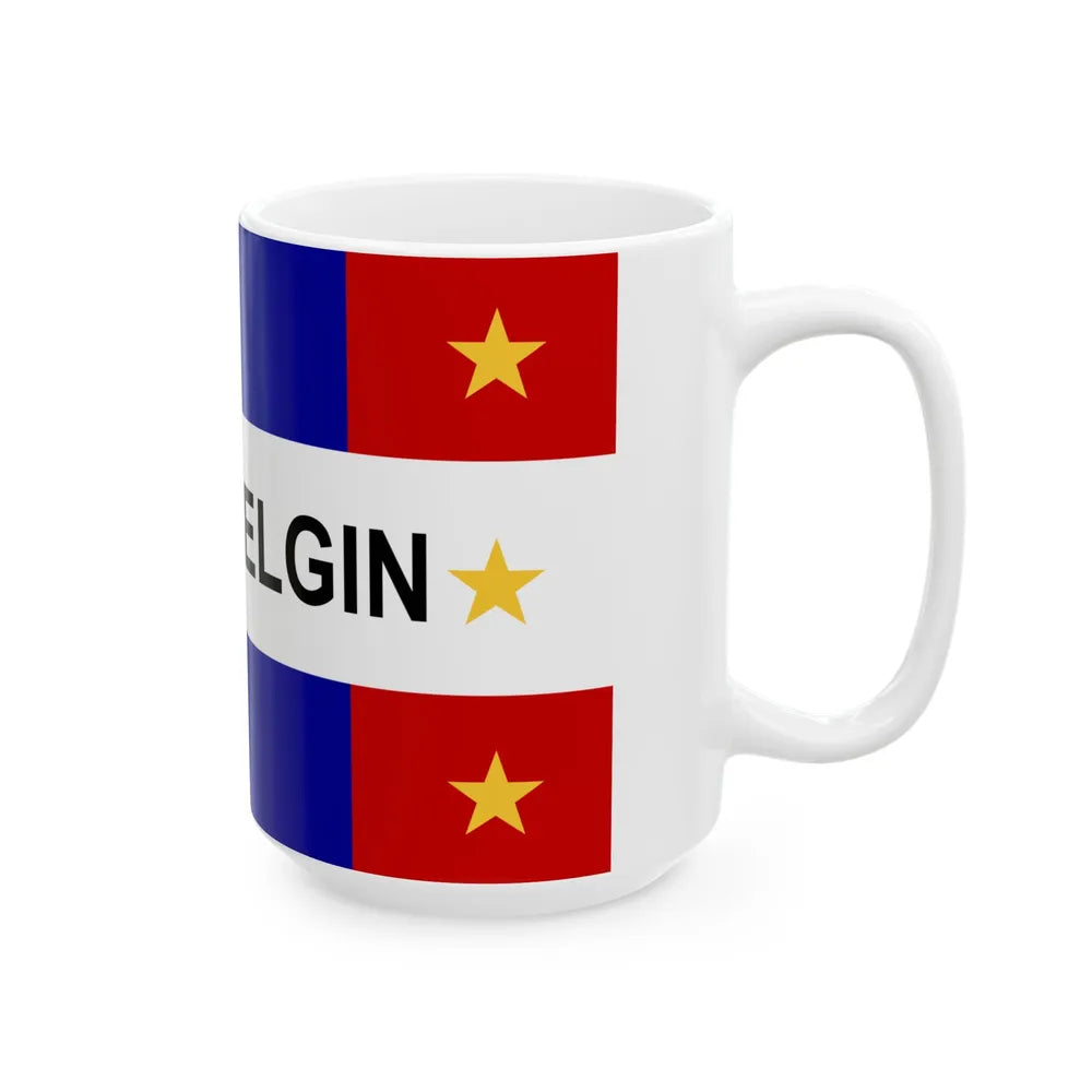 Flag of South Elgin Illinois (United States) White Coffee Mug - Go Mug Yourself