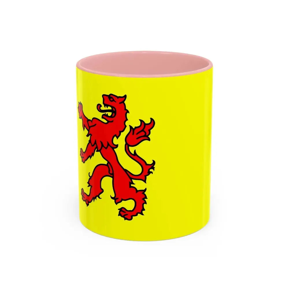 Flag of South Holland Netherlands - Accent Coffee Mug 11oz Pink - Go Mug Yourself