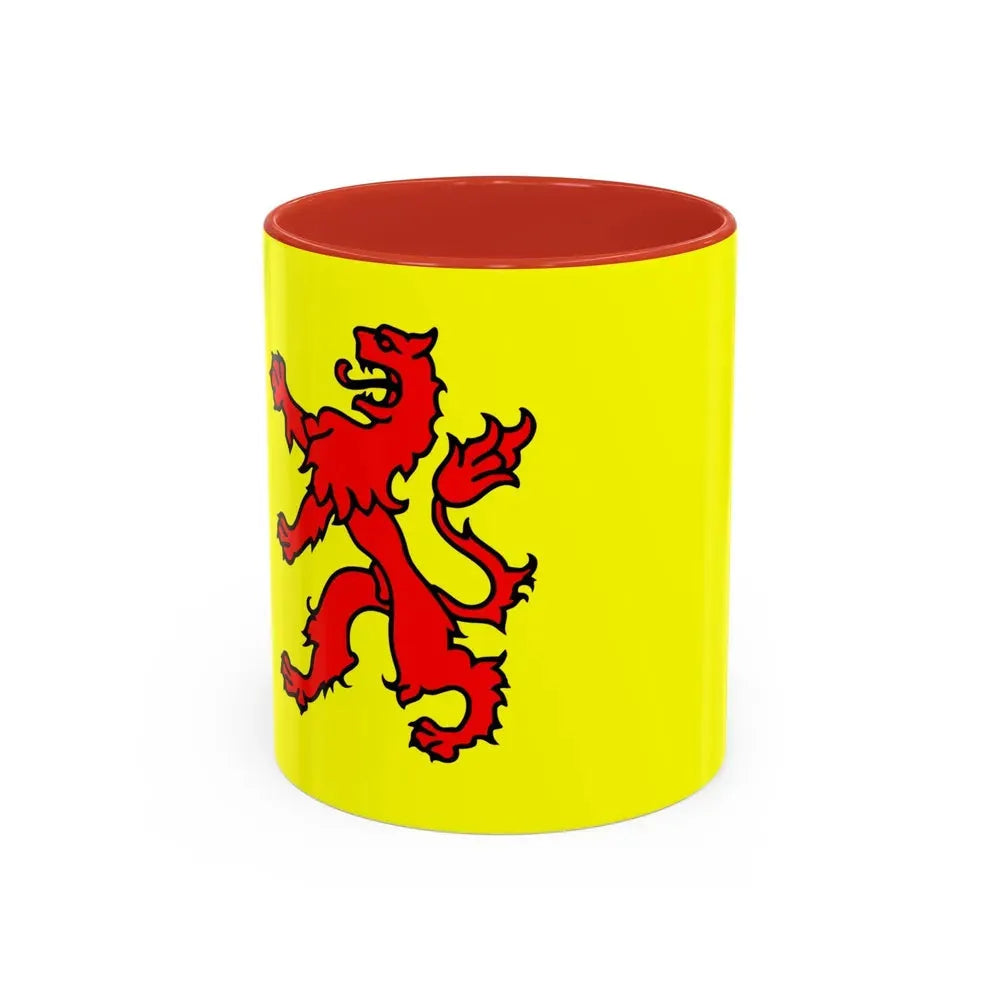 Flag of South Holland Netherlands - Accent Coffee Mug 11oz Red - Go Mug Yourself