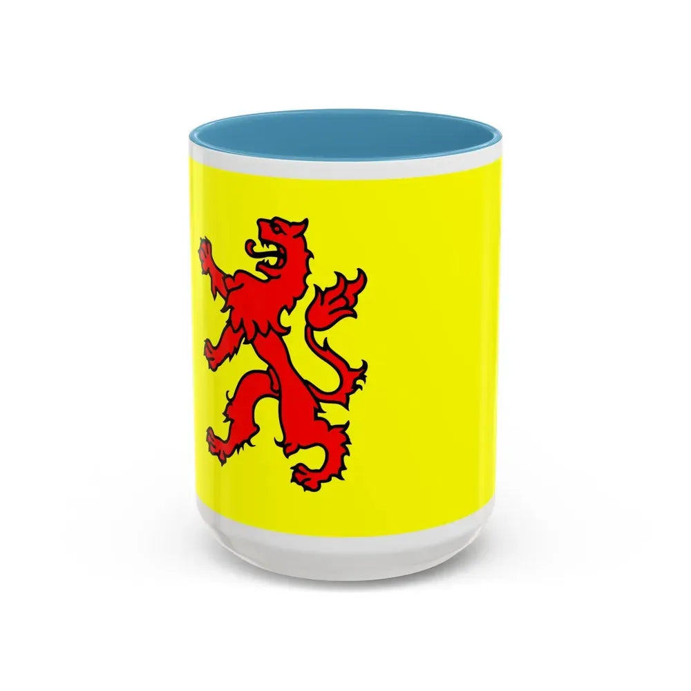 Flag of South Holland Netherlands - Accent Coffee Mug 15oz Light Blue - Go Mug Yourself