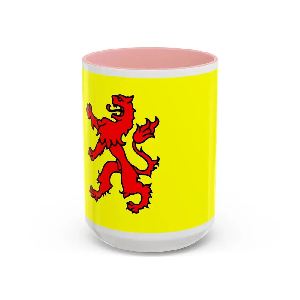 Flag of South Holland Netherlands - Accent Coffee Mug 15oz Pink - Go Mug Yourself
