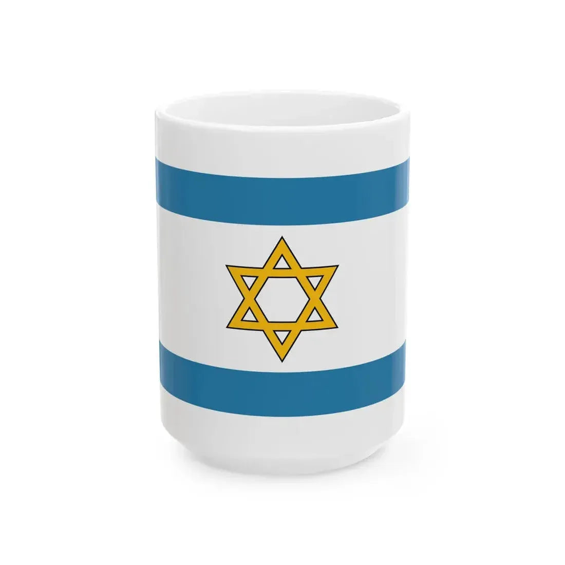 Flag of South Levant Dark Colors 3-2 (Israel) White Coffee Mug 15oz - Go Mug Yourself