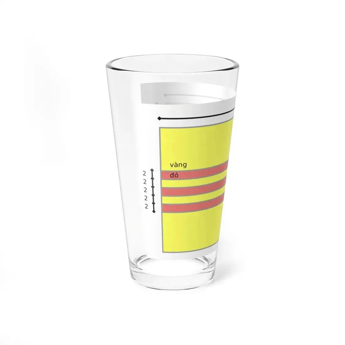 Flag of South Vietnam construction (Vietnam) Pint Glass 16oz - Go Mug Yourself