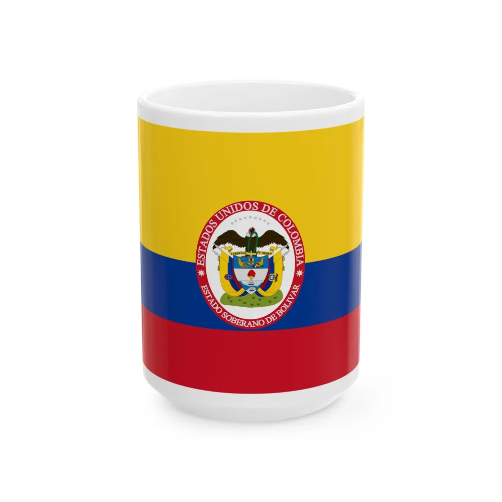 Flag of Sovereign State of Bolivar (Colombia) White Coffee Mug 15oz - Go Mug Yourself
