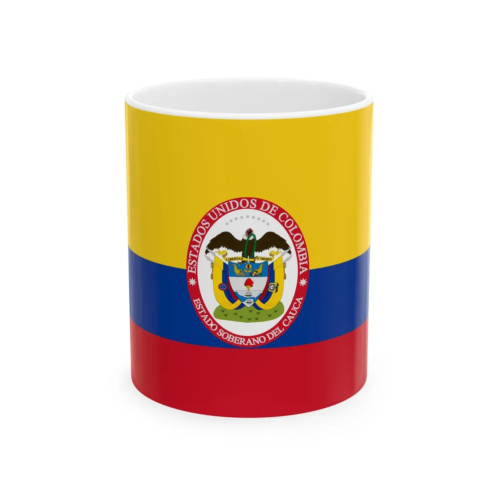 Flag of Sovereign State of Cauca (Colombia) White Coffee Mug 11oz - Go Mug Yourself
