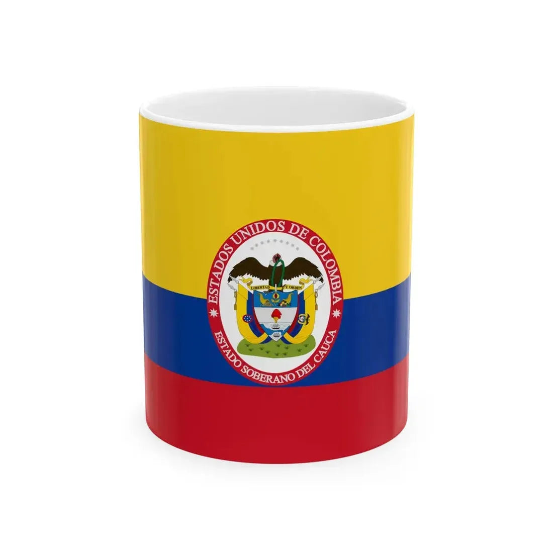 Flag of Sovereign State of Cauca (Colombia) White Coffee Mug 11oz - Go Mug Yourself