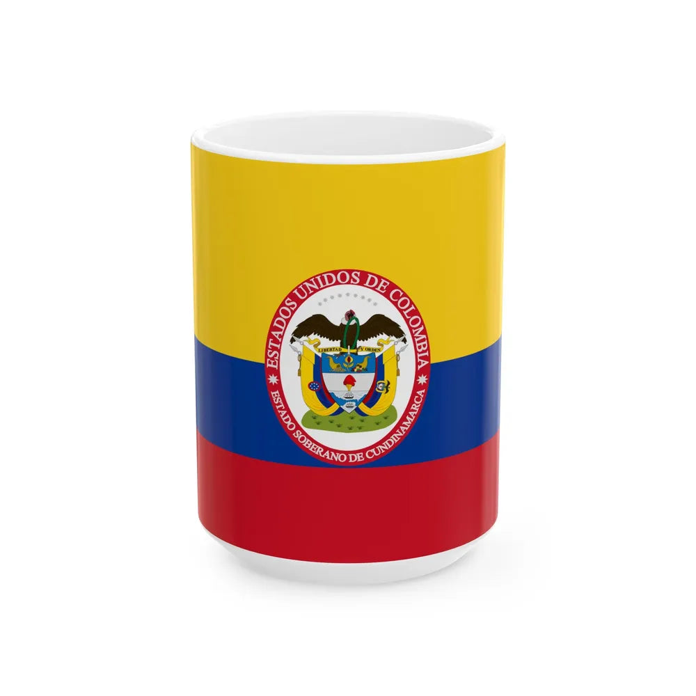 Flag of Sovereign State of Cundinamarca (Colombia) White Coffee Mug 15oz - Go Mug Yourself