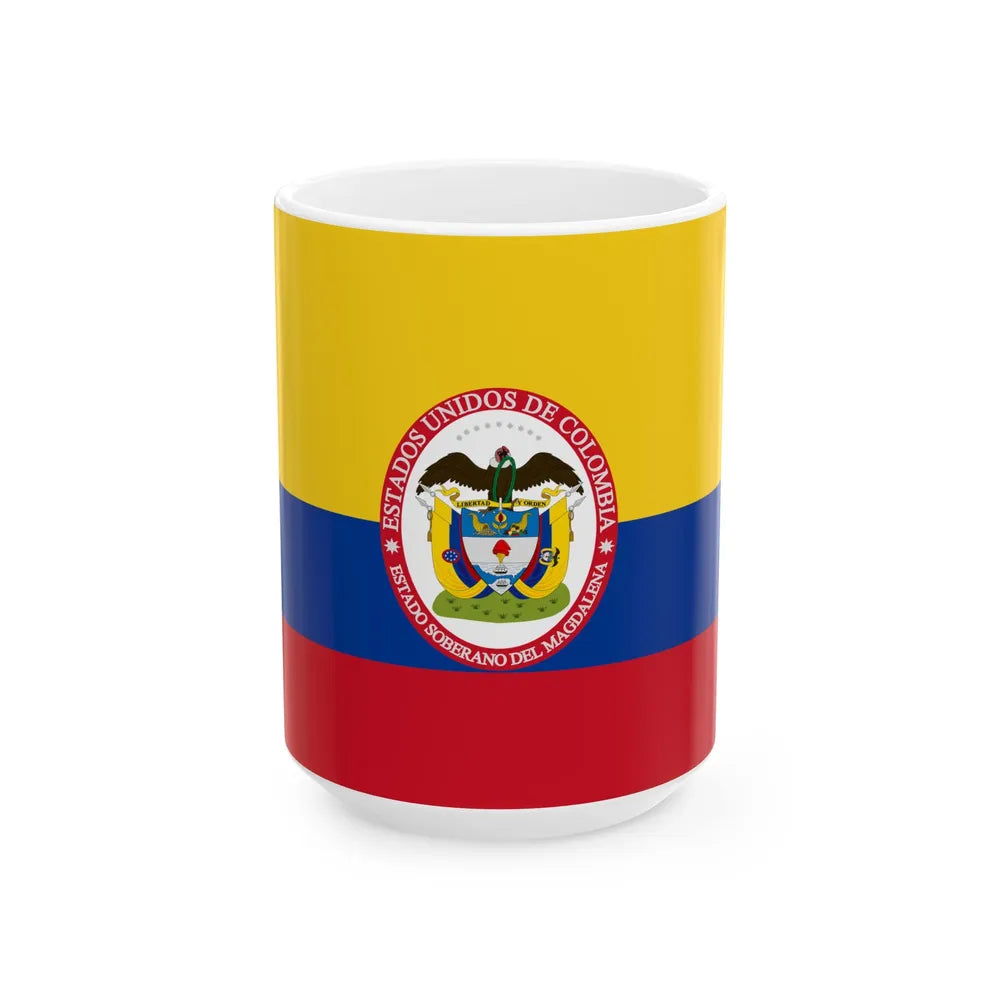 Flag of Sovereign State of Magdalena (Colombia) White Coffee Mug 15oz - Go Mug Yourself