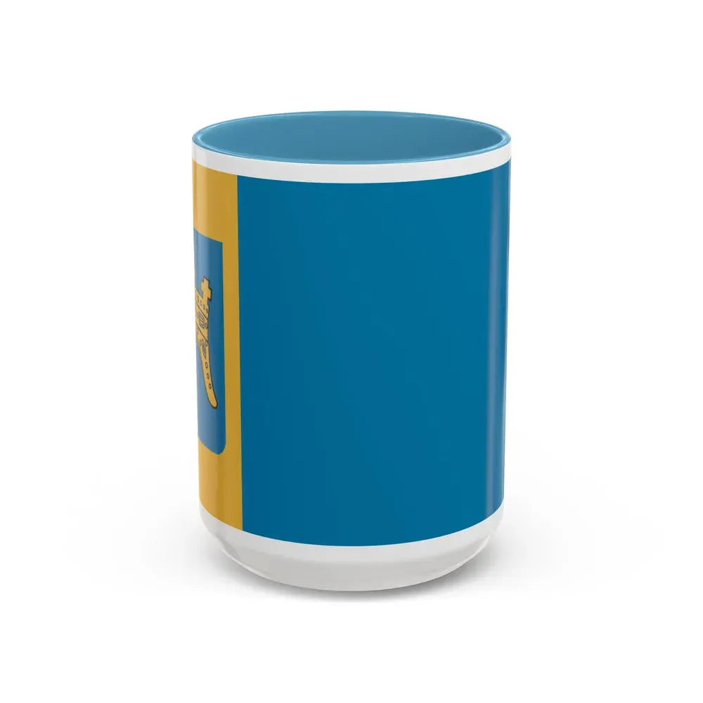 Flag of Split Dalmatia County Croatia - Accent Coffee Mug 15oz Light Blue - Go Mug Yourself