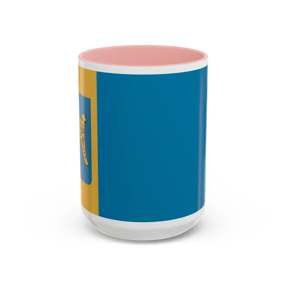 Flag of Split Dalmatia County Croatia - Accent Coffee Mug 15oz Pink - Go Mug Yourself