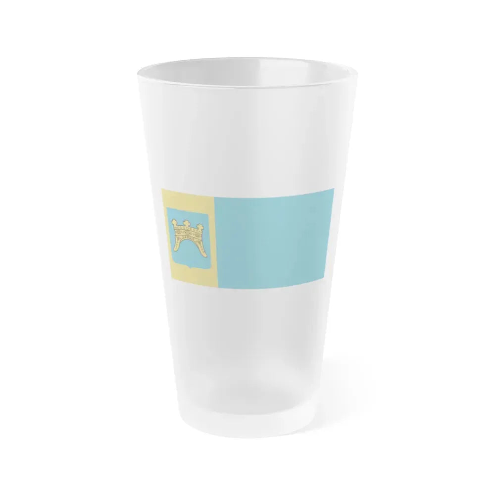 Flag of Split Dalmatia County Croatia - Frosted Pint Glass 16oz 16oz Frosted - Go Mug Yourself