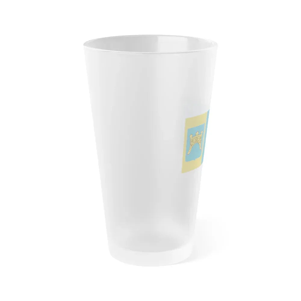 Flag of Split Dalmatia County Croatia - Frosted Pint Glass 16oz - Go Mug Yourself