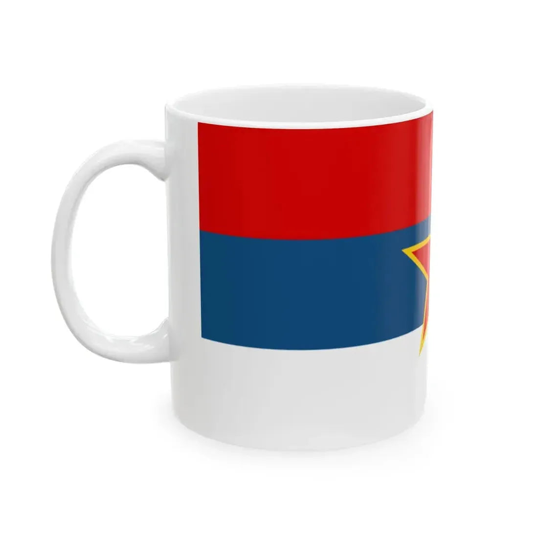 Flag of SR Montenegro 1946-1993 (Montenegro) White Coffee Mug - Go Mug Yourself