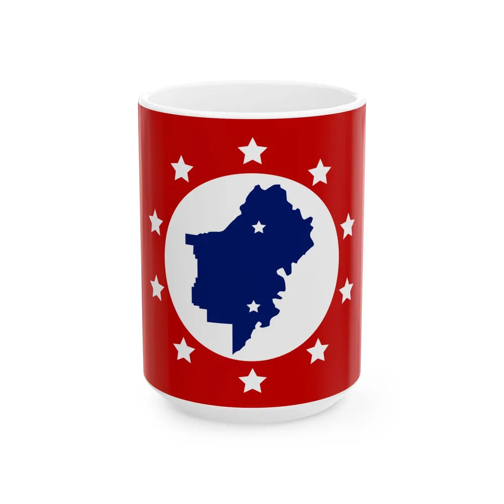 Flag of St. Clair County Alabama (United States) White Coffee Mug 15oz - Go Mug Yourself