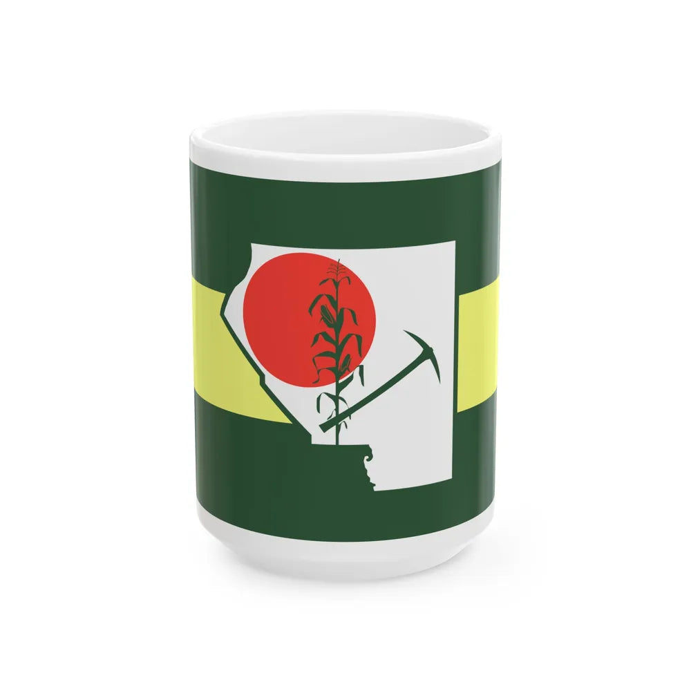 Flag of St. Clair County Illinois (United States) White Coffee Mug 15oz - Go Mug Yourself