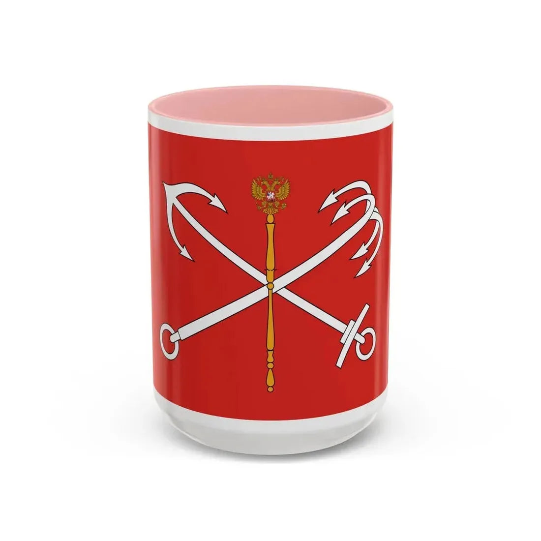 Flag of St Petersburg Russia - Accent Coffee Mug 15oz Pink - Go Mug Yourself