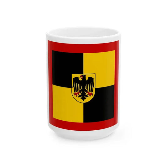 Flag of Standard of Inspector General of the Bundeswehr Germany - White Coffee Mug 15oz - Go Mug Yourself