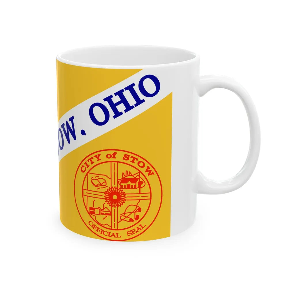 Flag of Stow Ohio (United States) White Coffee Mug - Go Mug Yourself