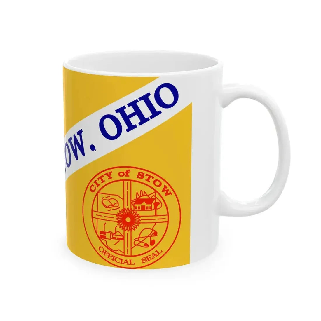 Flag of Stow Ohio (United States) White Coffee Mug - Go Mug Yourself