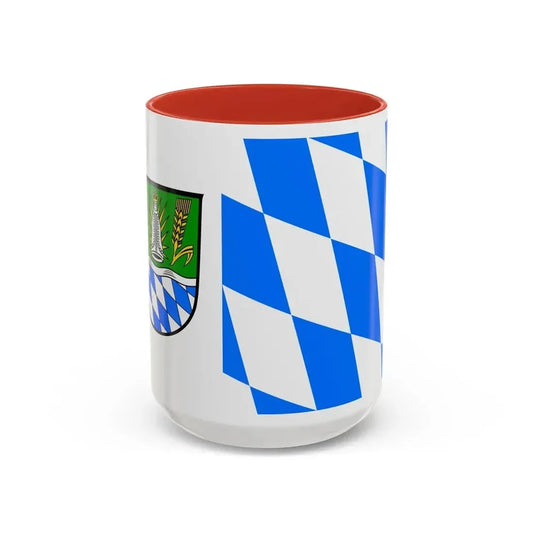 Flag of Straubing Bogen Germany - Accent Coffee Mug 15oz Red - Go Mug Yourself