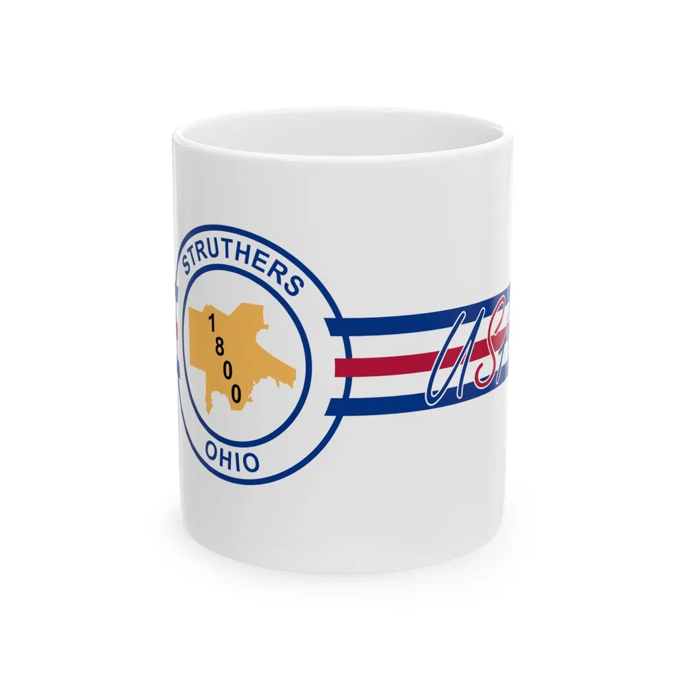 Flag of Struthers Ohio 1994-2019 (United States) White Coffee Mug 11oz - Go Mug Yourself