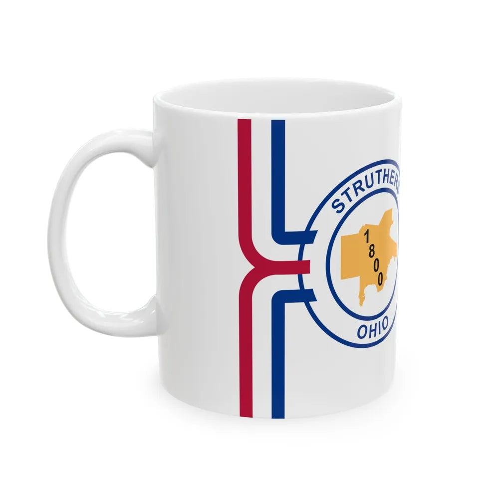 Flag of Struthers Ohio 1994-2019 (United States) White Coffee Mug - Go Mug Yourself