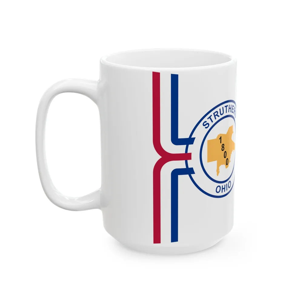 Flag of Struthers Ohio 1994-2019 (United States) White Coffee Mug - Go Mug Yourself