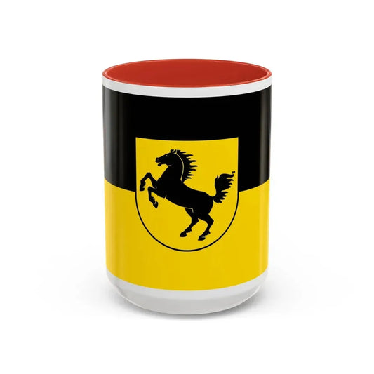 Flag of Stuttgart Germany - Accent Coffee Mug 15oz Red - Go Mug Yourself