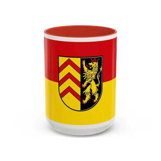 Flag of Suedwestpfalz Germany - Accent Coffee Mug 15oz Red - Go Mug Yourself